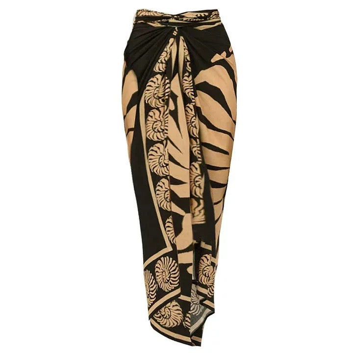 Sable Shell Monokini With Sarong Set